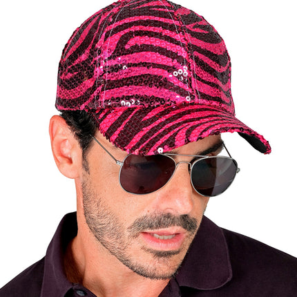 Widmann SRL Pet pailletten roze tijger