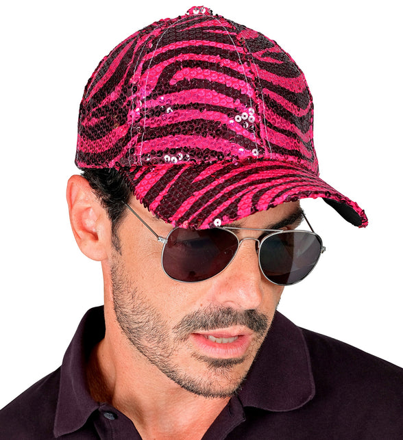 Widmann SRL Pet pailletten roze tijger