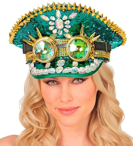 Widmann SRL Pet steampunk met kaleidoscoop bril hoed Gers