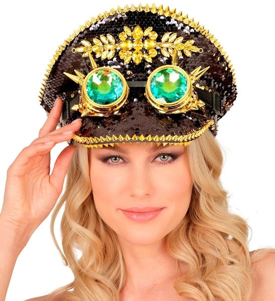 Widmann SRL Pet steampunk met kaleidoscoop bril hoed Guus