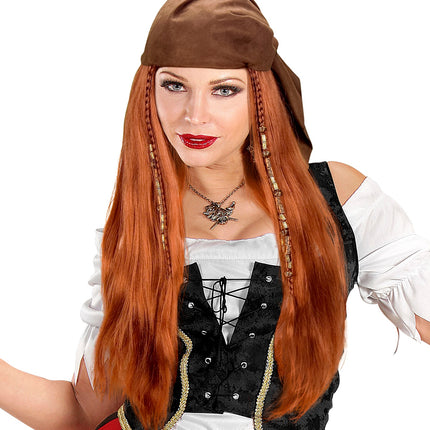 Widmann SRL Piraten pruik met hoofdband deluxe