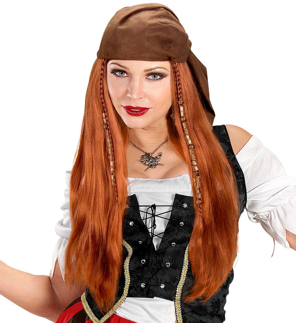 Widmann SRL Piraten pruik met hoofdband deluxe
