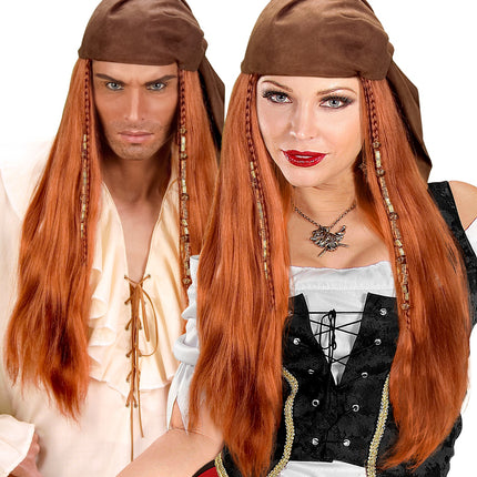 Widmann SRL Piraten pruik met hoofdband deluxe