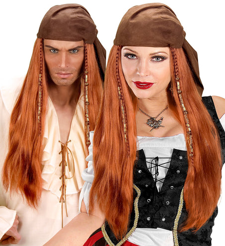 Widmann SRL Piraten pruik met hoofdband deluxe