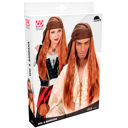 Widmann SRL Piraten pruik met hoofdband deluxe