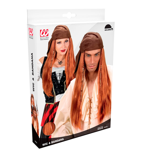 Widmann SRL Piraten pruik met hoofdband deluxe