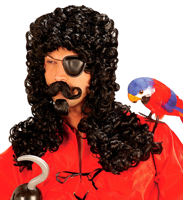 Widmann SRL Piraten pruik zwart met krullen