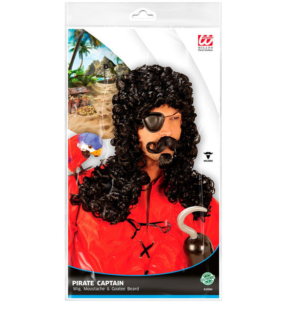 Widmann SRL Piraten pruik zwart met krullen