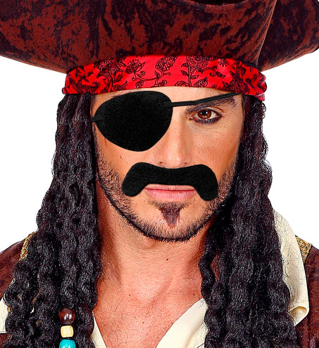 Widmann SRL Piraten snor nep met ooglap
