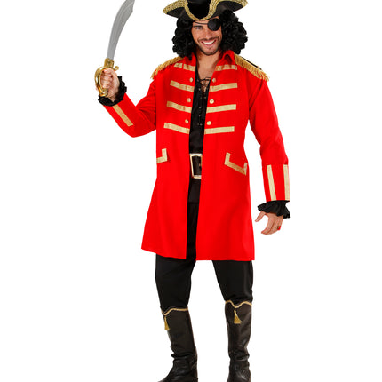 Widmann SRL Piratenjas kapitein Haak in rood