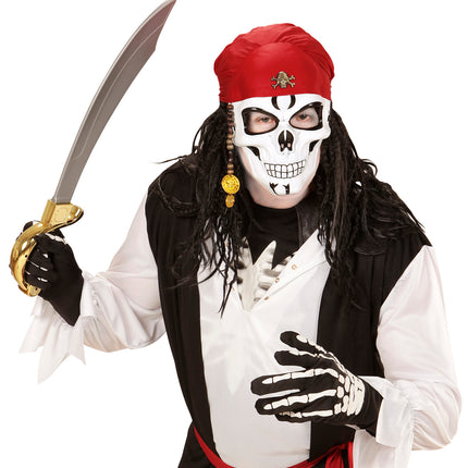 Widmann SRL Piratenschedel masker met haar