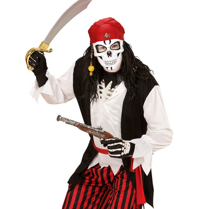 Widmann SRL Piratenschedel masker met haar