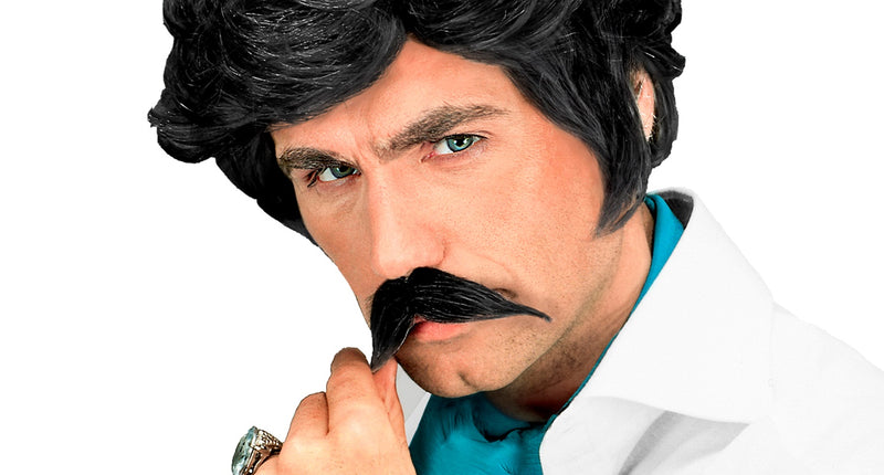 Widmann SRL Playboy pruik met snor zwart