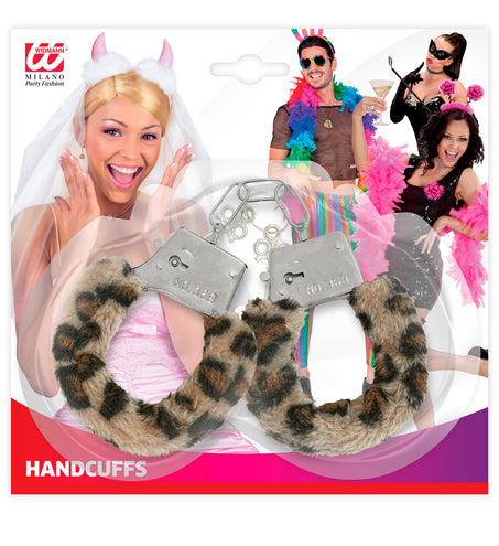 Widmann SRL Pluche handboeien luipaard