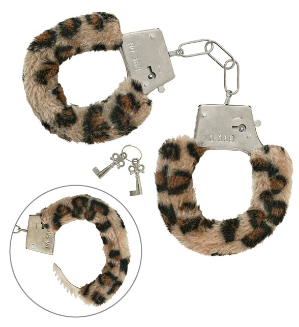 Widmann SRL Pluche handboeien luipaard