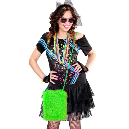 Widmann SRL Pluche handtas in neon groen