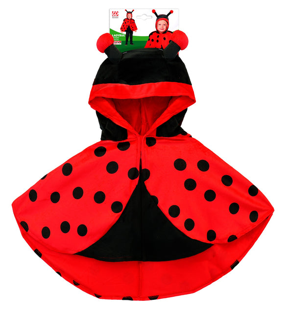 Widmann SRL Pluche poncho met muts lieveheersbeestje