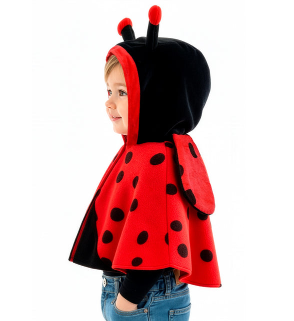 Widmann SRL Pluche poncho met muts lieveheersbeestje