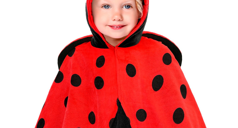 Widmann SRL Pluche poncho met muts lieveheersbeestje