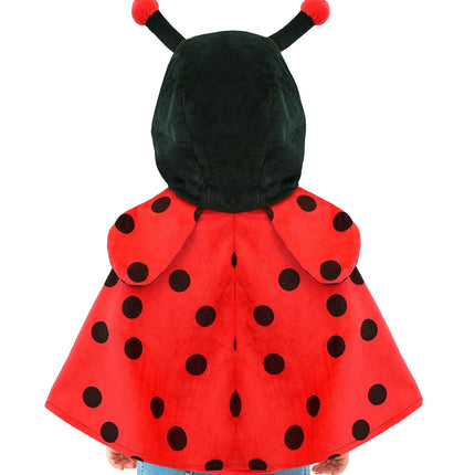 Widmann SRL Pluche poncho met muts lieveheersbeestje