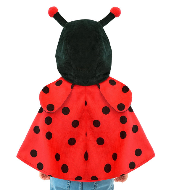 Widmann SRL Pluche poncho met muts lieveheersbeestje