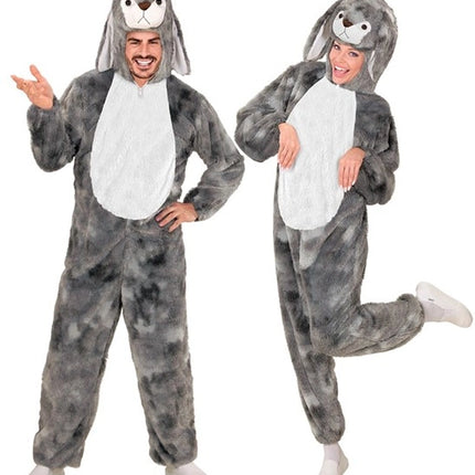 Widmann SRL Plushe konijnenpak grijs