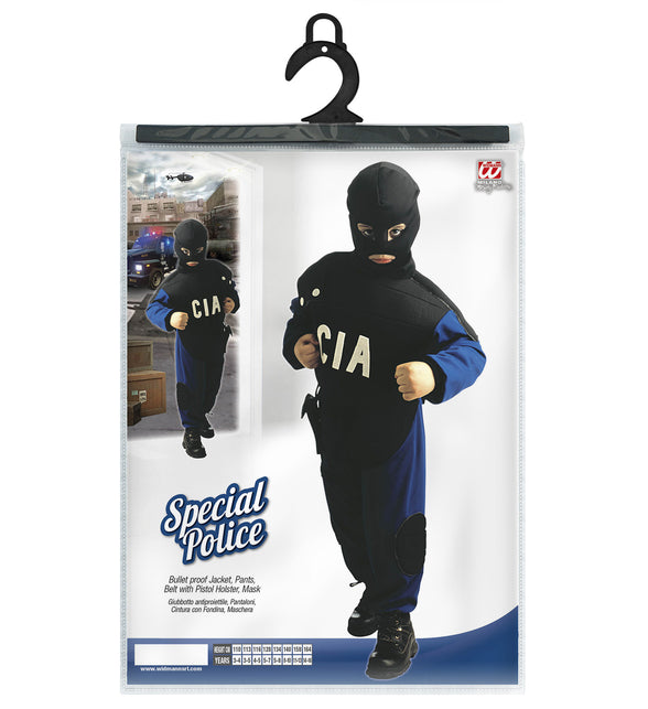 Widmann SRL Politie pak CIA jongen maat 128cm