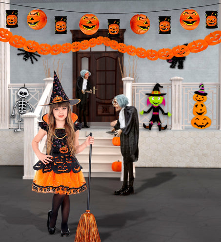 Widmann SRL Pompoen decoratie slinger 3 delig