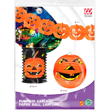 Widmann SRL Pompoen decoratie slinger 3 delig