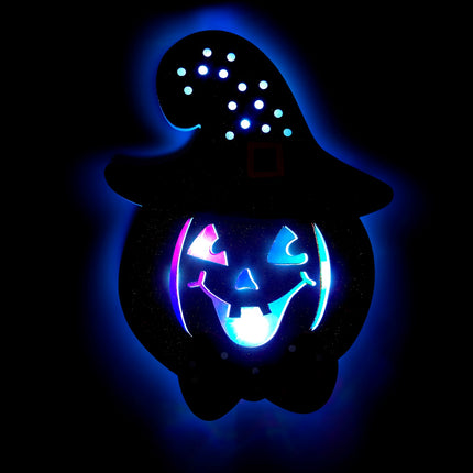 Widmann SRL Pompoen wanddecoratie met lichtjes