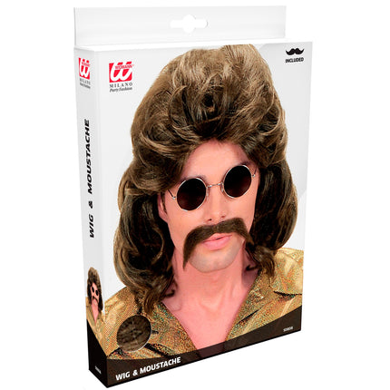 Widmann SRL pruik 70s man bruin