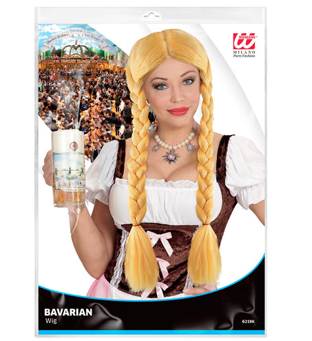 Widmann SRL Pruik blond met lange vlechten