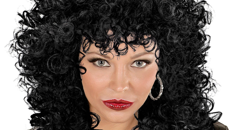 Widmann SRL Pruik bond girl zwarte krullen