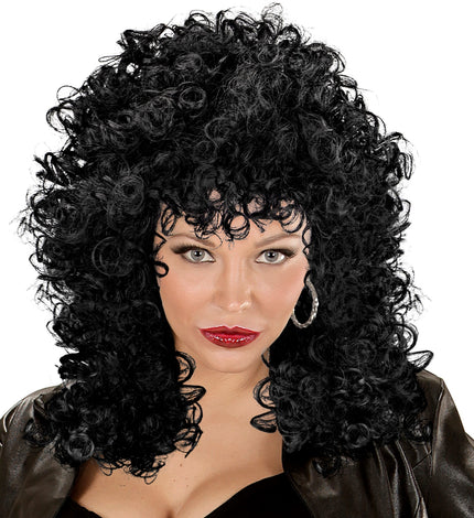 Widmann SRL Pruik bond girl zwarte krullen
