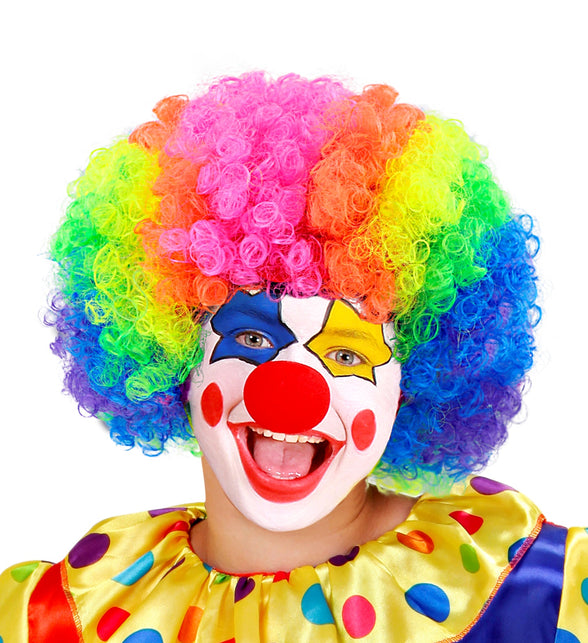 Carnaval verkleed Clown Bassie - pruik oranje/schmink wit/rode neus | Fun en Feest Carnaval verkleed Clown Bassie - pruik oranje/schmink wit/rode neus | Fun en Feest
