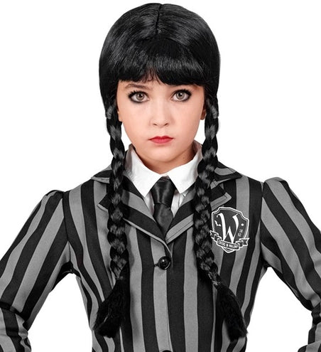 Widmann SRL Pruik donker meisje Wednesday kinderen