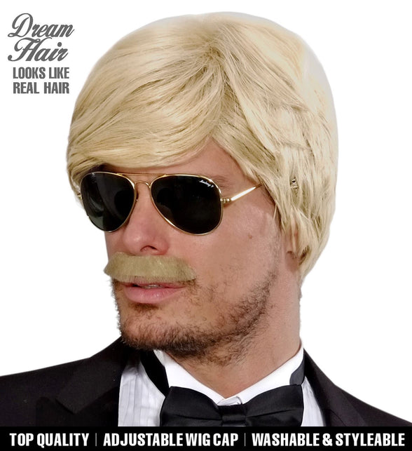 Widmann SRL pruik droomhaar playboy met snor blond