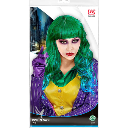 Widmann SRL Pruik Evil joker lang haar