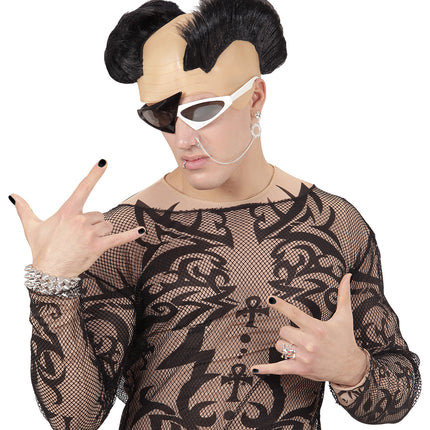 Widmann SRL Pruik hanenkam dubbel gothic