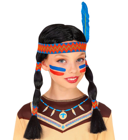 Widmann SRL Pruik indiaanse voor kinderen