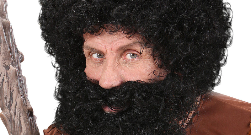 Widmann SRL pruik karakter met krullen en baard zwart