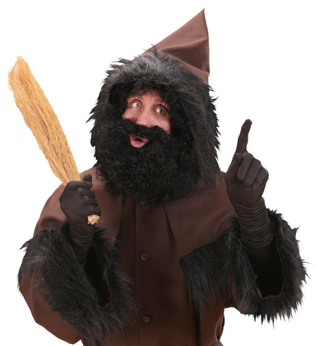 Widmann SRL pruik karakter met krullen en baard zwart