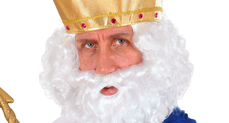 Widmann SRL pruik karakter met lokken en baard wit