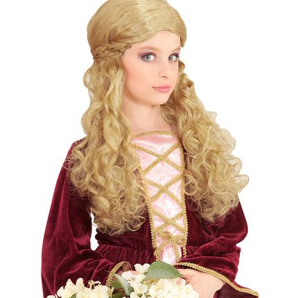 Widmann SRL Pruik Kind Middeleeuwen Blond