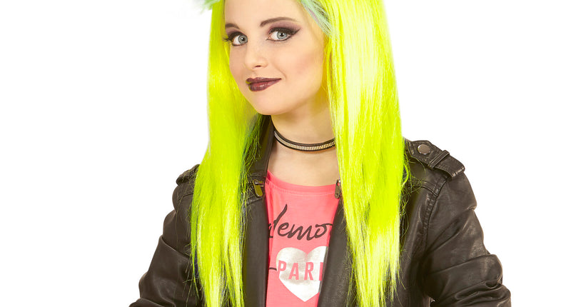 Widmann SRL Pruik, Kind Punk Geel/Groen