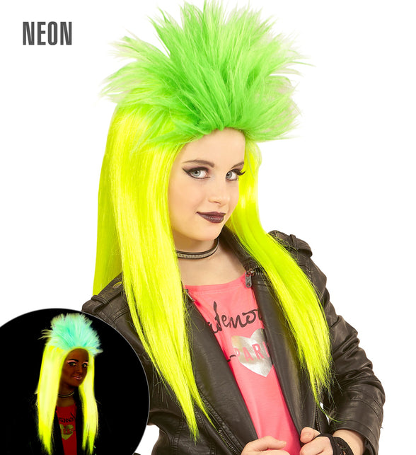 Widmann SRL Pruik, Kind Punk Geel/Groen