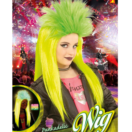 Widmann SRL Pruik, Kind Punk Geel/Groen