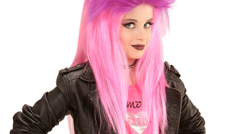 Widmann SRL Pruik kind punk roze en paars