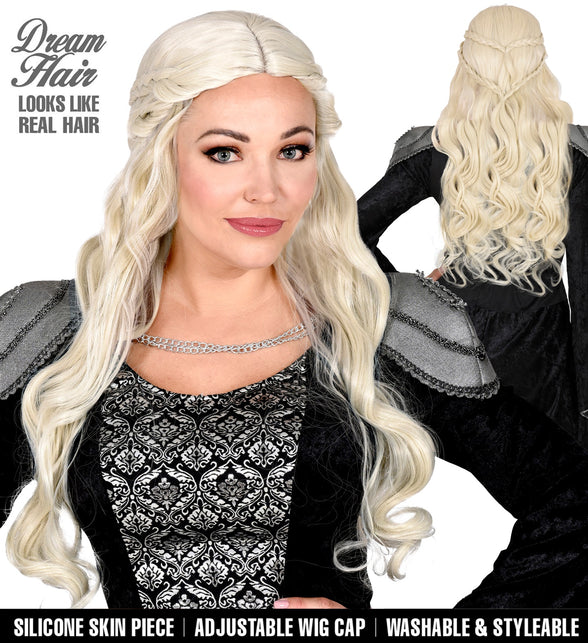Widmann SRL Pruik lange blonde haren met krul