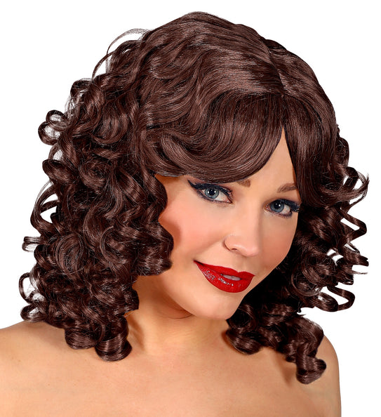 Widmann SRL Pruik met Krullen Veronica bruin